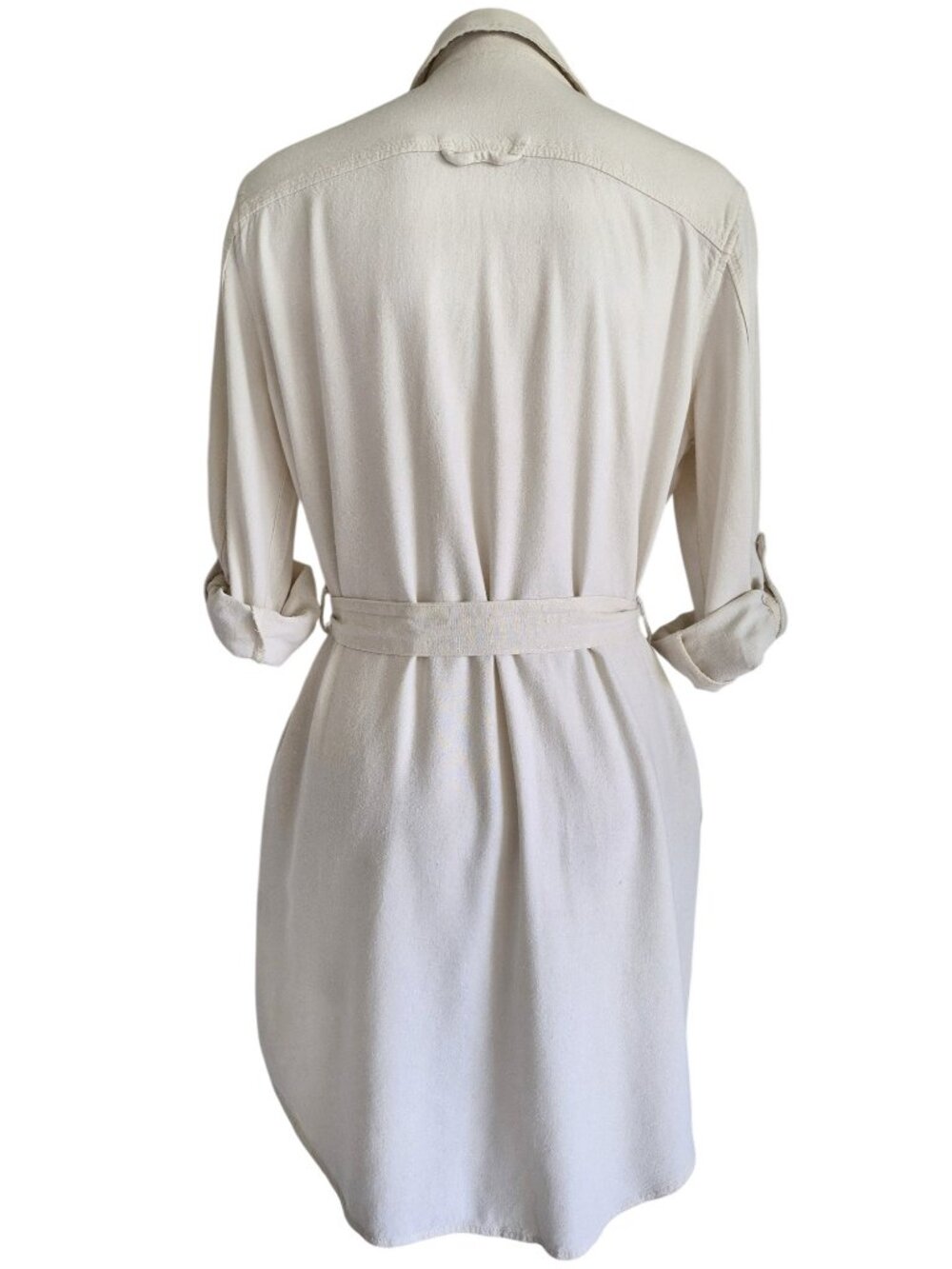 Velvet Heart Off White Long Sleeved Button tabs Linen Shirtdress Size XS - Picture 6 of 16